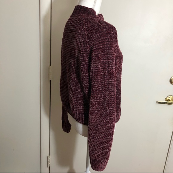 H & M DIVIDED WOMENS TURTLENECK WAFFLE KNIT EXTRA SOFT SWEATER SZ LG EGGPLANT - Picture 4 of 9